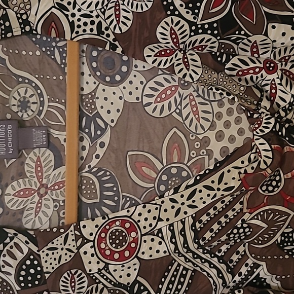 Chico's brown, black, and cream print top Size 3 - Picture 2 of 3